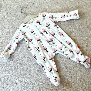 Magnetic Me Modal Footie in organic cotton, sweet ballerina hippo print Size 0-3